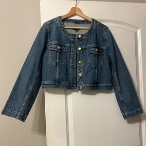J.Crew patch pocket cropped denim jacket